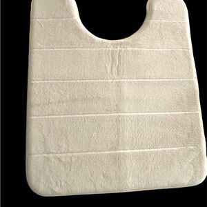 Yimobra Cream White Memory Foam U-Shaped Toilet Mat Bathroom Rug 20.2” x 24”